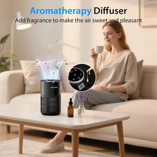 Vista 6 de Purificadores de aire para dormitorio y hogar, filtro de aire silencioso con luz nocturna de modo de sueño