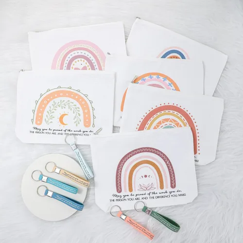 Vista 6 de Bokon Juego de 30 regalos de agradecimiento a los empleados de 12 onzas con texto en inglés "May You Be Proud" Sign Stainless Steel Tumbler Rainbow