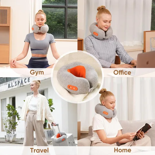 Vista 2 de Howdy Shiatsu Masajeador de cuello con calefacción [2026 actualizado], almohada térmica inalámbrica para aliviar el dolor, amasamiento de tejido