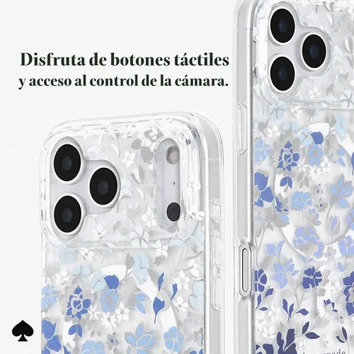 Vista 7 de kate spade new york Funda para iPhone 18 Pro Max - Cama de flores azul Macizo de flores azul