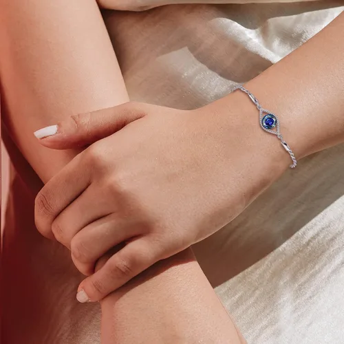 Vista 6 de Pulseras contra el mal de ojo, pulsera de bruja, joyería de piedra lunar, pulsera de plata de ley 925, cristales, pentagrama, pentáculo, nudo celta