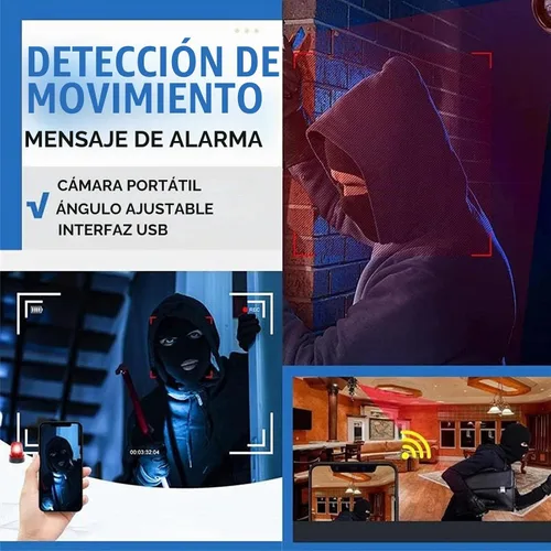 Vista 5 de GOWENIC Mini cámara 1080P, cámara interior con detección de movimiento función de visión nocturna, para, admite grabación en bucle, inserción