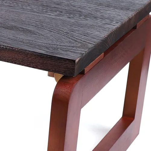 Vista 9 de Mesa de centro plegable de madera Flodable para computadora portátil, mesa de té baja Mesa de picnic de té, mesa de centro plegable de madera