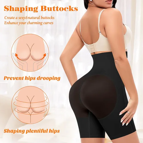 Vista 5 de Pantalones cortos moldeadores de cintura alta para mujer, adelgazantes, moldeadores de muslos, pantalones cortos para debajo de los vestidos