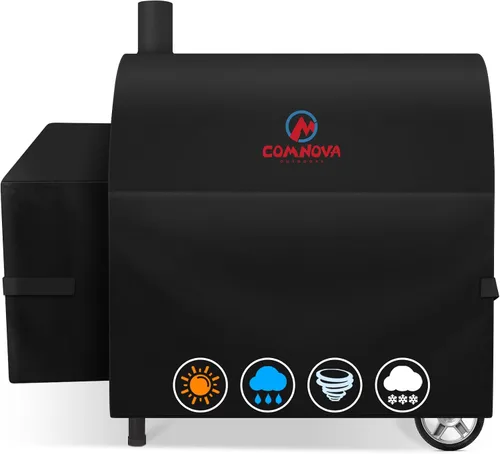 Vista 16 de Comnova Cubierta de Parrilla para Char Griller de 3 Quemadores de Combustible Dual – Cubierta de Ahumador 600D para Char Griller, Cubierta