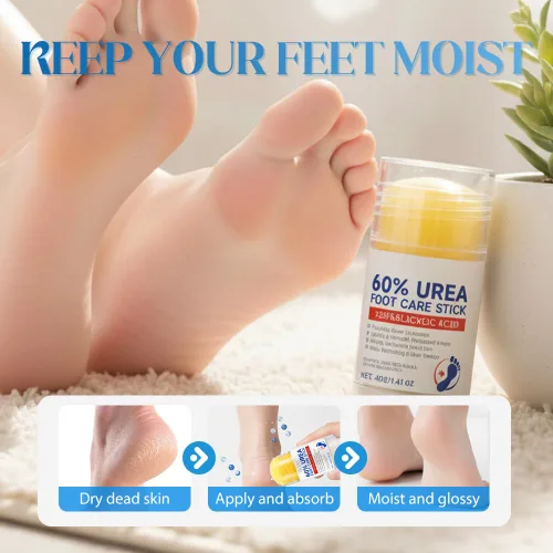 Vista 4 de Crema para pies 60% urea, hidratante profunda, antigrietas para pieles secas, duras y ásperas, fórmula mejorada repara, suaviza, suaviza, crema