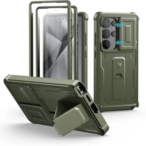 Vista 39 de Dexnor Funda para Samsung Galaxy S24 con Cubierta Deslizante Integrada para Cámara y Protector de Pantalla y Soporte, Funda Resistente a los Golpes