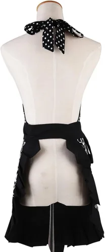 Vista 4 de Delantal para mujer Surblue, 100 % algodón orgánico, reutilizable, con dobladillo y dos bolsillos, tira extralarga