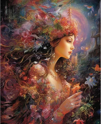 Vista 23 de Tucocoo Flower Woman - Pintura por números para adultos, kits de pintura al óleo digital sobre lienzo con pinceles y pigmento acrílico, hermosas