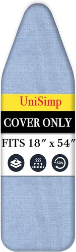 Vista 10 de UniSimp Funda y almohadilla para tabla de planchar de 15 x 54 pulgadas, algodón natural extra grueso, acolchado resistente a las manchas y a