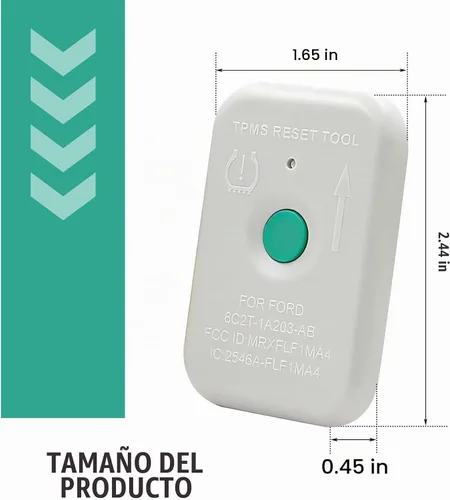 Vista 2 de TPMS 19 Restablecimiento de presión de neumáticos, herramienta de programación de sensor de reinicio TPMS, accesorio OEM de repuesto #8C2T-1A203-AB