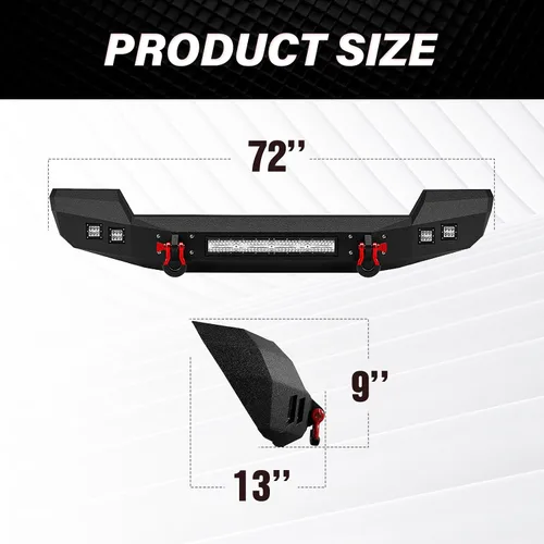 Vista 6 de para parachoques delantero JK JL Compatible con 2007 2008 2009 2010 2011 2012 2013 2014 2015 2016 2017 2018 2019 2020 2021 2022 2023 2024 2025 2026
