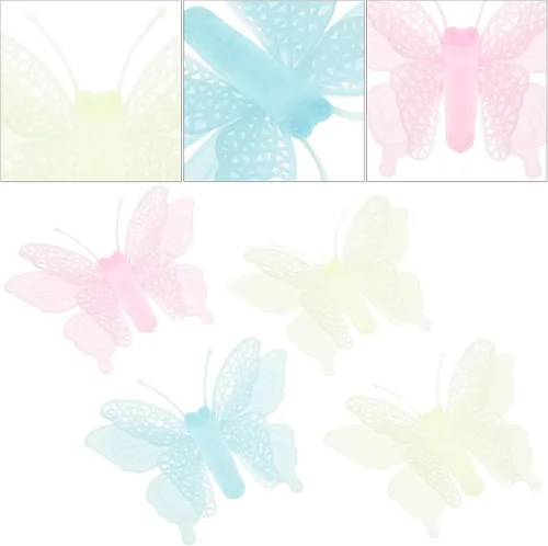 Vista 9 de LUOZZY 16 calcomanías de mariposa fluorescentes, calcomanías de pared, calcomanías de ventana de vidrio para decoración de habitaciones