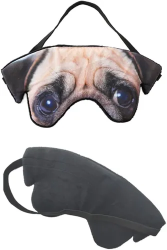 Vista 3 de Máscara de ojos para dormir divertida con diseño de animales en 3D para hombres y mujeres, máscara de felpa suave para dormir con los ojos vendados