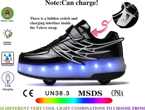 Vista 2 de Roller Skate Shoes for Kids Boys Girls LED Roller Sneakers Light Up Fashion Flashing Wheels Shoes Rechargeable