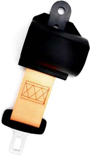 Vista 2 de Cinturón de seguridad universal para carretilla elevadora y se adapta a tractor cortacésped buggy retráctil naranja 46 pulgadas nuevo