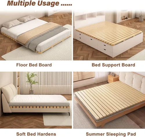 Vista 8 de Bunkie de madera para cama Queen King, Matrimonial, Individual, Cama Antigua – Soporte de Colchón Rollo Plegable Base de Madera para Cama