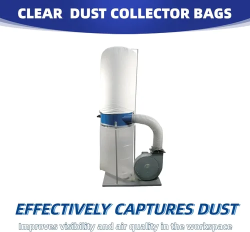 Vista 4 de 709563 Bolsas colectoras de polvo de plástico transparente, paquete de 6 Para JET Lower Dust Collection DC-1100VX, DC-1200VX Central Machinery