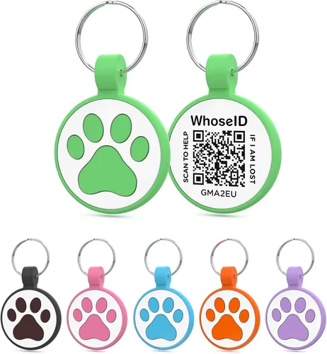 Vista 20 de Etiqueta para gatos con código QR, página de perfil en línea de mascota modificable, múltiples contactos de emergencia, silicona silenciosa, ligera