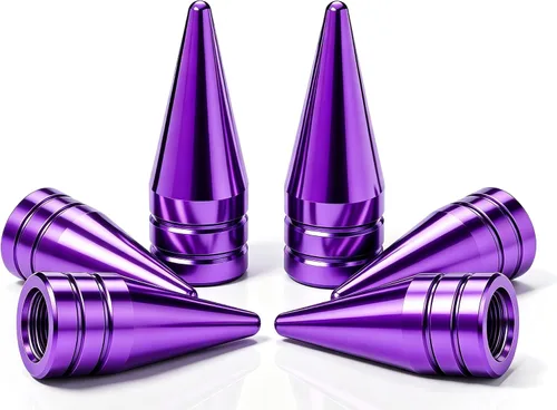 Vista 19 de 4 piezas de tapas de válvula de rueda con forma de punta, válvula de rueda de aleación de aluminio con punta, cubiertas universales de válvula