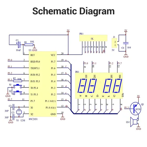 Vista 6 de MiOYOOW Kits de reloj digital de 4 dígitos con PCB, kit de proyecto de soldadura de reloj de alarma DIY para aprender soldadura electrónica