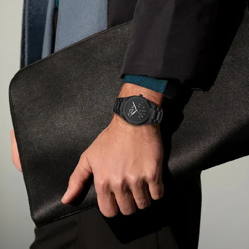 Vista 3 de FANMIS Reloj de pulsera de hombre de acero inoxidable analógico de moda con bisel octogonal minimalista con esfera humorística - Reloj impermeable