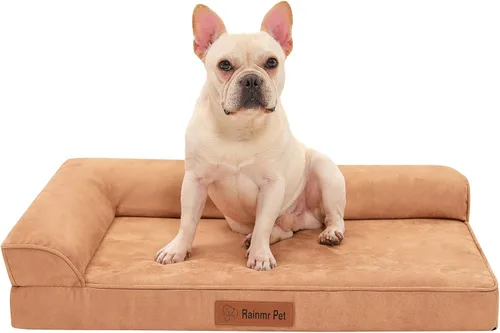Vista 24 de Cama ortopédica para perros pequeños y medianos, cama de espuma viscoelástica para mascotas con funda extraíble lavable, parte inferior
