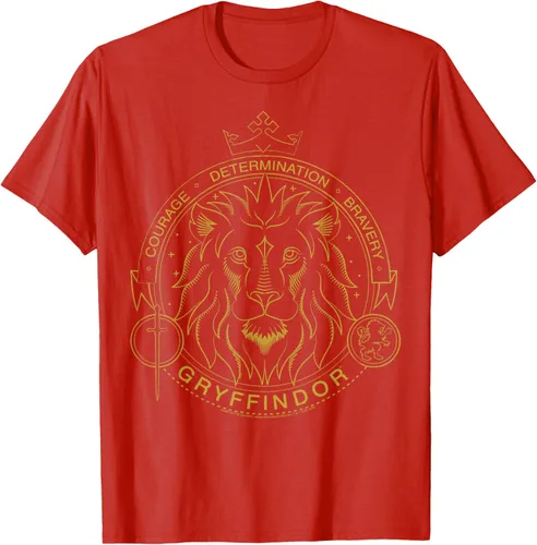 Vista 18 de Harry Potter Camiseta Gryffindor Line Art Lion Symbol, Negro