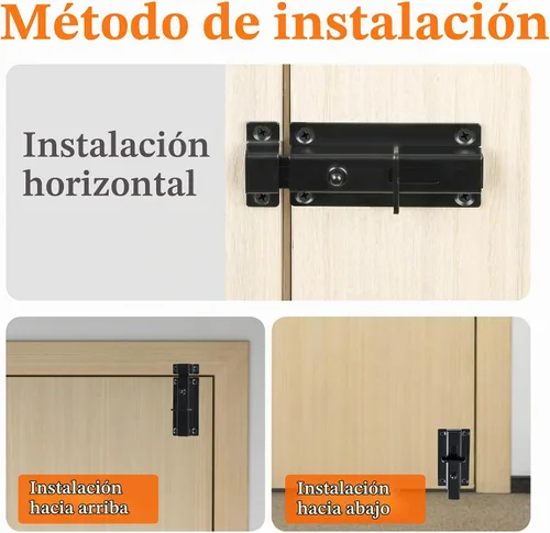 Vista 7 de Alise - Pestillo de perno deslizante de 3 pulgadas, cierre automático de resorte negro para puerta
