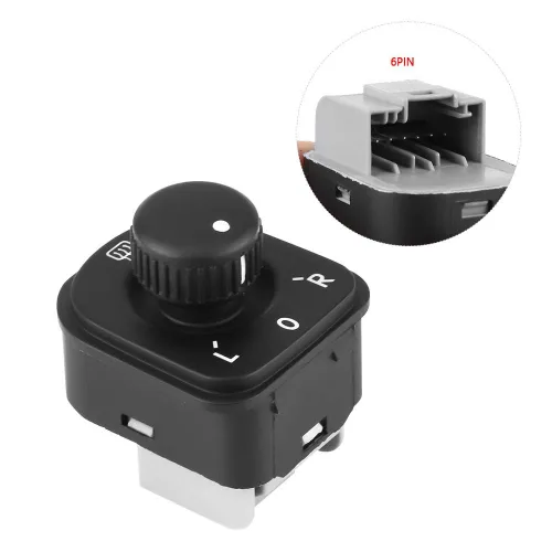 Vista 6 de Fydun Botón de control del espejo lateral ABS plástico espejo lateral Control perilla negro para 1K0959565H 1K0959565F 1K0959565K