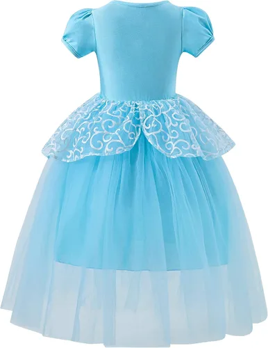 Vista 2 de knemmy Ropa de vestir de princesa de Cenicienta para niñas pequeñas disfraz de Cenicienta para niñas Halloween cumpleaños Chrismax