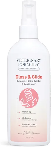 Vista 14 de Juego de Cuidado de Pelaje Suave por Veterinary Formula & Tweezerman – Spray Desenredante Gloss & Glide con Cepillo Slicker Pequeño para Perros