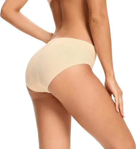 Vista 3 de voenxe Ropa interior hipster sin costuras para mujer, braguitas transpirables para mujer, bragas invisibles, ropa interior cómoda para mujer
