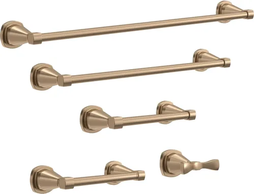 Vista 3 de Delta Gancho doble para toallas para baño o cocina Bronce champán Accesorios Stryke