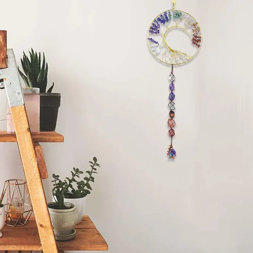 Vista 7 de rockcloud Juego de adornos navideños para dormitorio, sala de estar, funda de almohada 100% algodón y colgador de pared del árbol de la vida