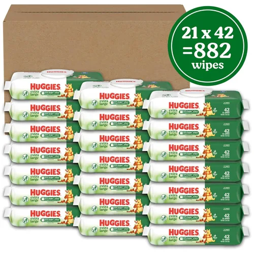 Vista 2 de Huggies Toallitas para bebé extra grandes, sin perfume, 21 paquetes, 882