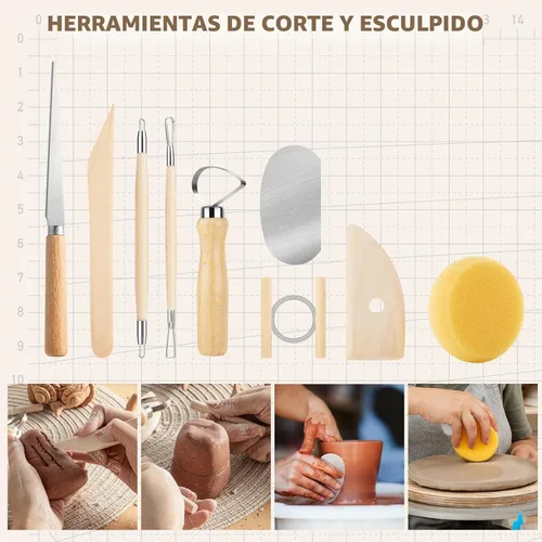Vista 4 de 23 piezas de herramientas de arcilla para esculpir, herramienta de modelado de cerámica y cerámica, juego de herramientas de cerámica, kit