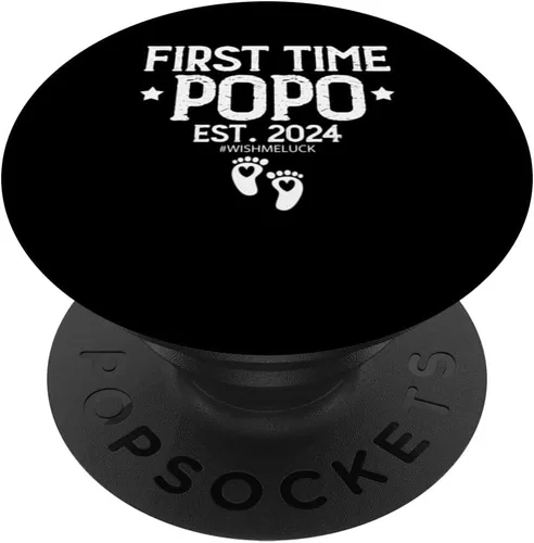 Vista 6 de First Time Popo Grandpa Est 2024 New Grandparents Est.2024 PopSockets MagSafe PopGrip for iPhone