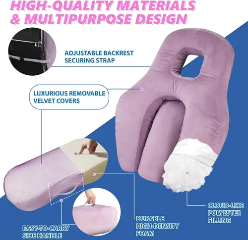 Vista 5 de BBL - Almohada para después de la cirugía, almohada de masaje de recuperación posoperatoria, ajustable para cirugía ocular y dormir, diseño