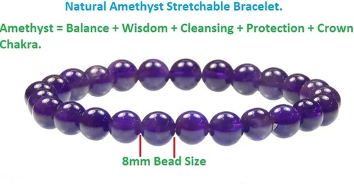 Vista 6 de Pulsera con cuentas de piedras preciosas de 0.315in para hombre y mujer.