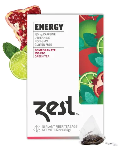 Vista 9 de Bolsas de Té Zest Energy – Té negro Blue Lady de Maracuyá – Té con alta cafeína para energía matutina, enfoque y claridad – Té natural con cafeína