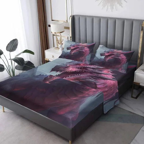 Vista 29 de Juego de sábanas tamaño individual: sábanas y fundas de almohada, sábanas y fundas de almohada, microfibra suave y bolsillo profundo y patrón sin