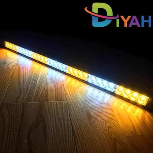 Vista 2 de DIYAH 28 LED 31.5 "Advertencia de emergencia Tráfico Advisor Vehículo Barra de luz estroboscópica (ámbar/blanco)