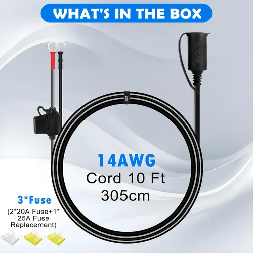 Vista 7 de Enchufe de adaptador de 10 pies, 14AWG, con terminal de ojo