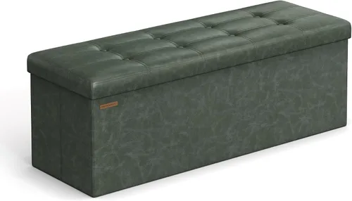 Vista 28 de Songmics Funda de piel sintética plegable – Banco de almacenamiento otomano reposapiés