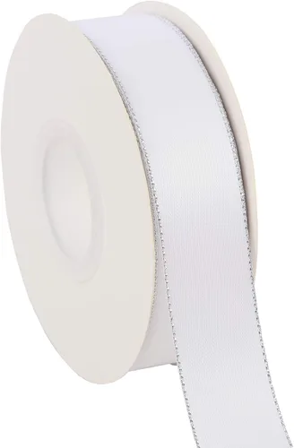 Vista 13 de ITIsparkle Cinta de satén de doble cara de 1 pulgada de 25 yardas con bordes dorados, 1 pulgada x 25 yardas - naranja otoñal