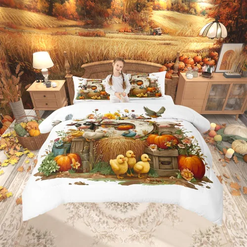 Vista 26 de Manfei Juego de edredón de calavera de azúcar para niños, juego de ropa de cama con temática de calaveras de Halloween, ropa de cama de estilo Azul
