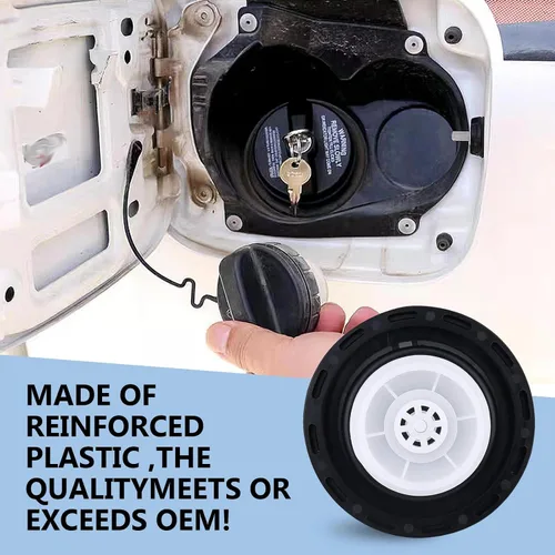 Vista 4 de Tapa del tanque de combustible para automóvil, tapa de combustible con bloqueo de plástico ABS, cubierta de tanque de combustible antirrobo