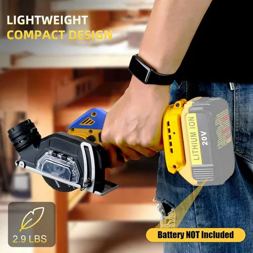 Vista 5 de Herramienta de corte inalámbrica compatible con batería DeWalt de 20 V MAX Sierra compacta sin escobillas con cuchillas de 3 pulgadas, mini sierra