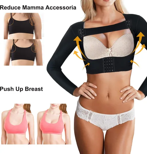 Vista 4 de LANCS Moldeador de brazo superior para mujer, mangas de compresión postquirúrgica, parte superior más delgada, corrector de postura, chaleco